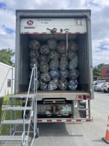 bottle and can donations from northeastern insurance volunteers